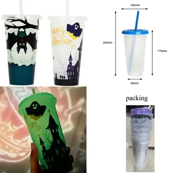 Night Glow Color-Changing Tumbler with Straw