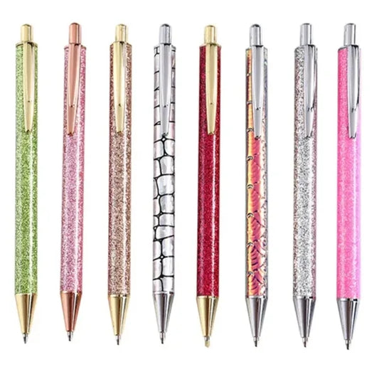 Sparkly PU Leather Metal Click Pen