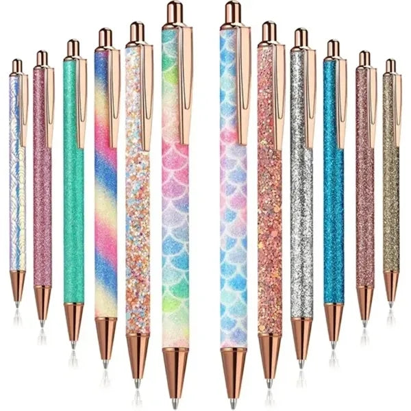 Sparkly PU Leather Metal Click Pen