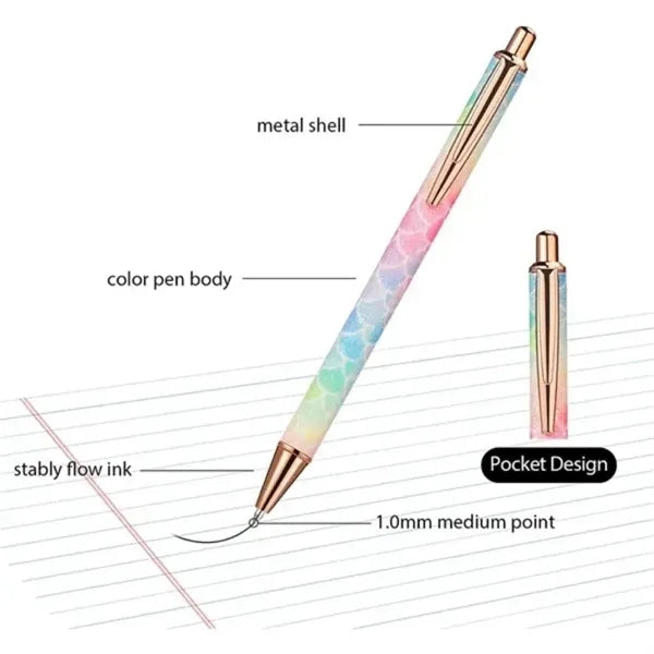 Sparkly PU Leather Metal Click Pen
