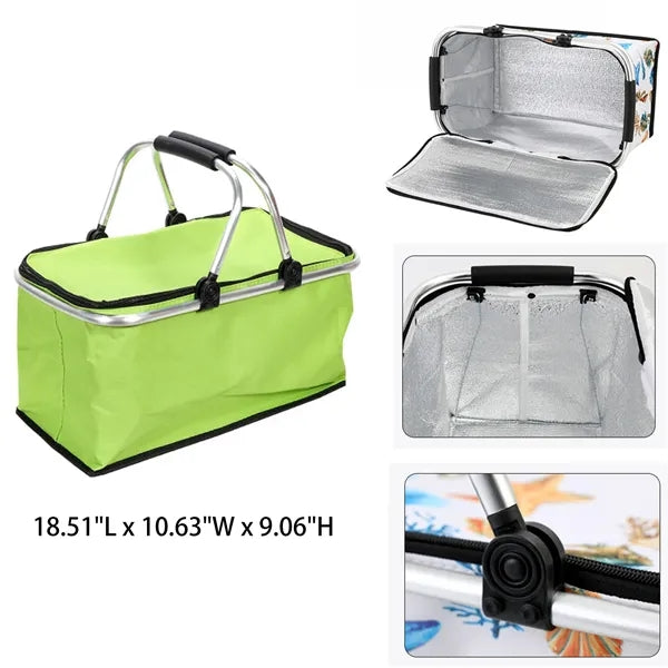 Aluminum Folding Picnic Basket