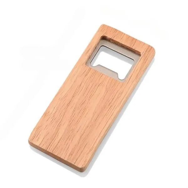 Wood Handle Stainless Steel Square Beverage Opener