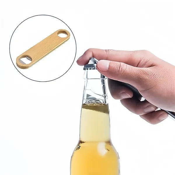 Stainless Wood Handle Bartender Beer Bottle Opener