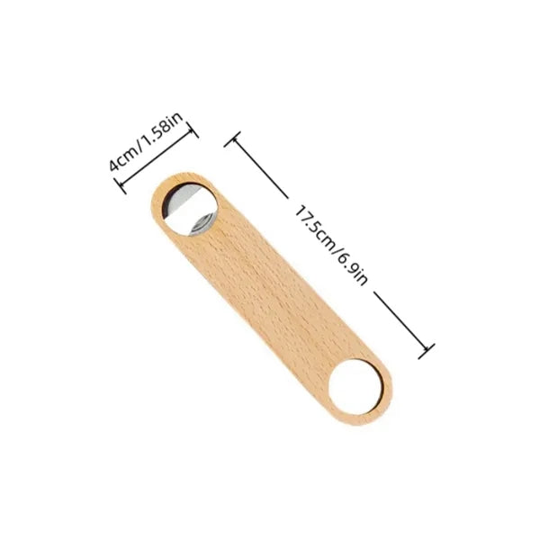 Stainless Wood Handle Bartender Beer Bottle Opener