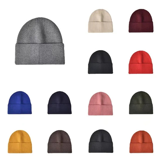 Winter Adults Thick Beanies Knitted Caps