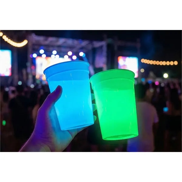 16oz Plastic Cup Glowing Stadium Party Glow Tumbler