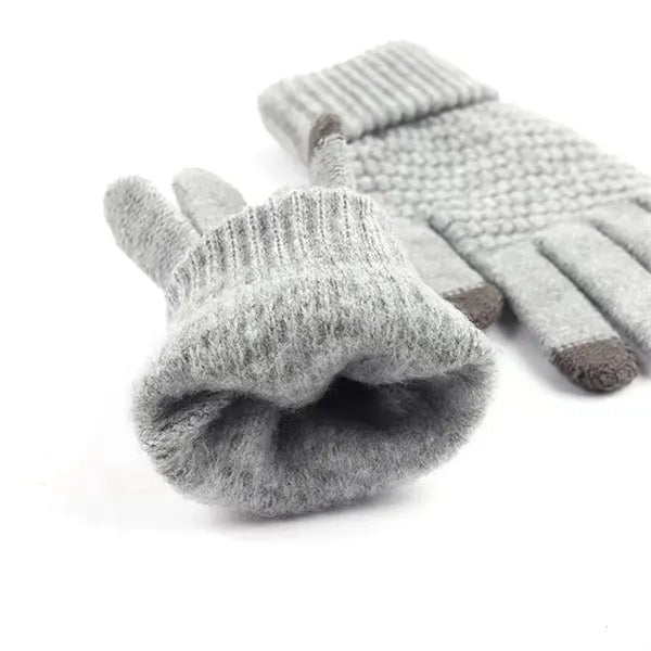 Touchscreen Fleece Knitting Gloves