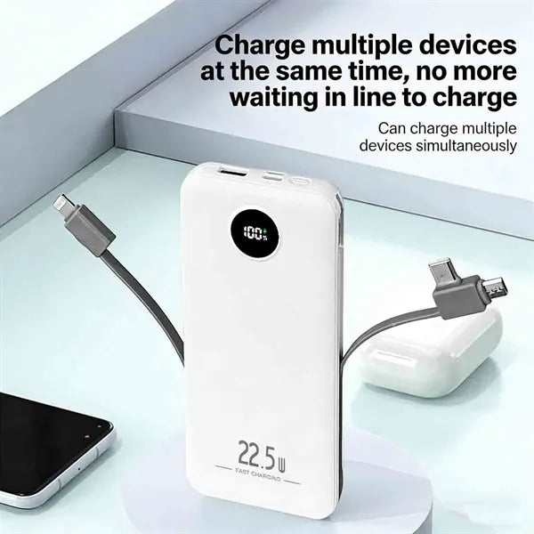 10000mAh Power Bank With Plug and Cable