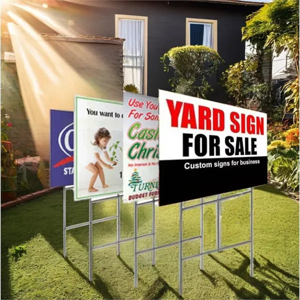 Doubleside Billboard Lawn Yard Sign With H-Stakes