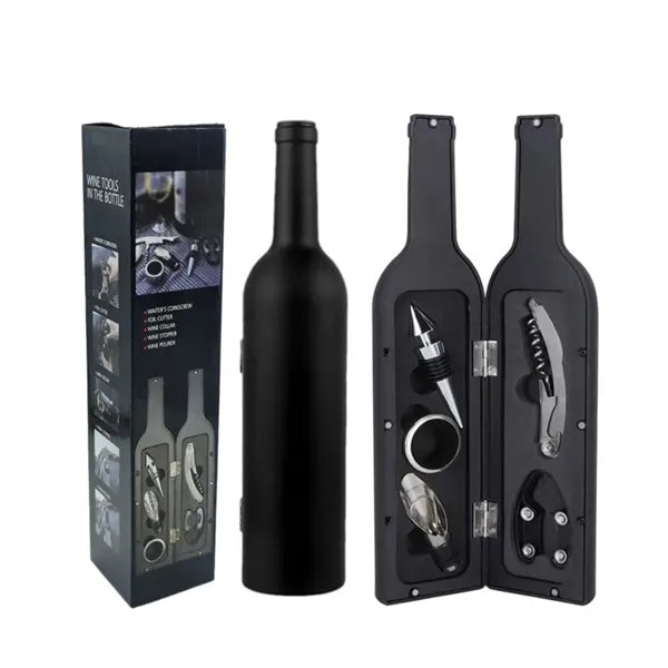 Wine Opener Stopper Set with Glasses 5 Piece Complete Kit