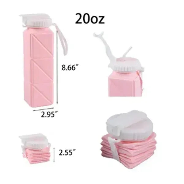 Outdoor Portable Square Silicone Foldable Water Bottle