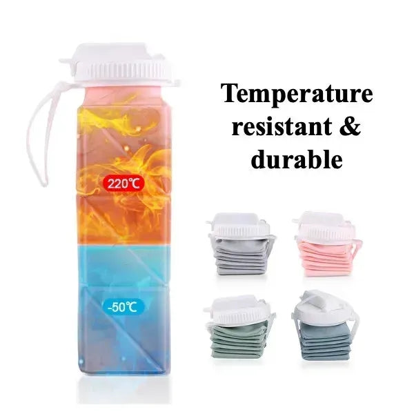 Outdoor Portable Square Silicone Foldable Water Bottle