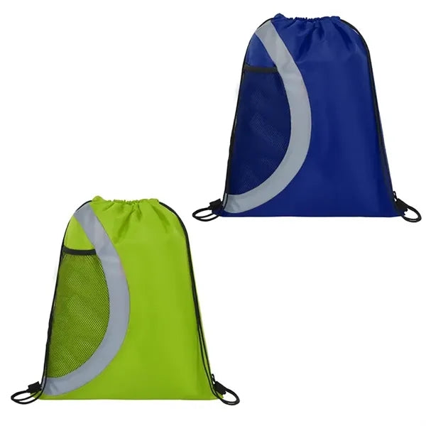 Drawstring Cinch Backpack w/ Side Mesh Pocket Bottle Holder
