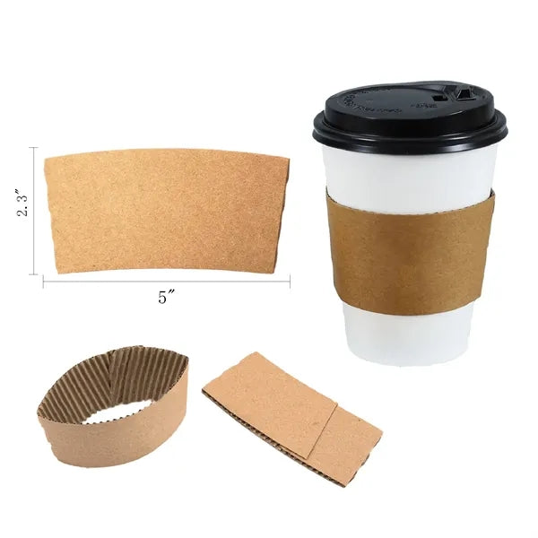 Printed Craft Paper Coffee Cup Sleeves