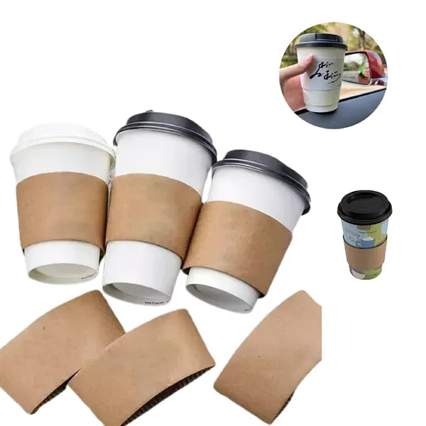 Printed Craft Paper Coffee Cup Sleeves