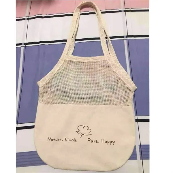 Canvas Mesh Tote