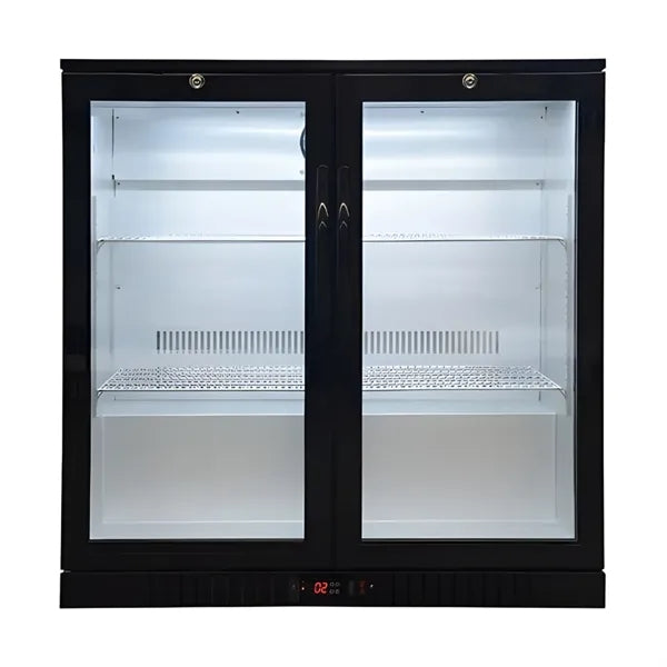 210L 2-Door Back Bar Fridge Cooler Swing Door