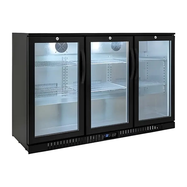 320L 3-Door Back Bar Beer Fridge Swing Door