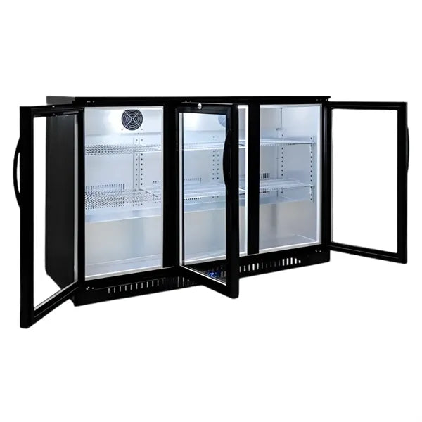 320L 3-Door Back Bar Beer Fridge Swing Door