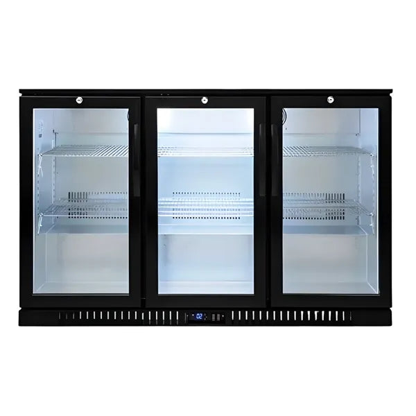 320L 3-Door Back Bar Beer Fridge Swing Door
