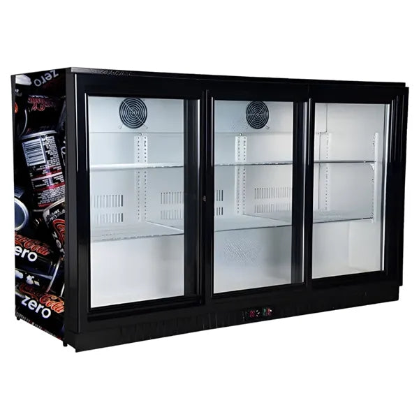 320L Back Bar Refrigerator Sliding Door