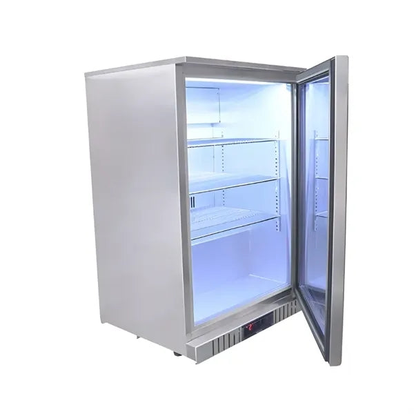 130L Stainless Steel Glass Door Refrigerator