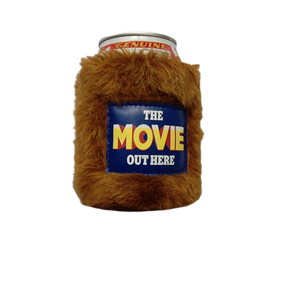 Faux Fur Can Cooler Holder with Logo Patch