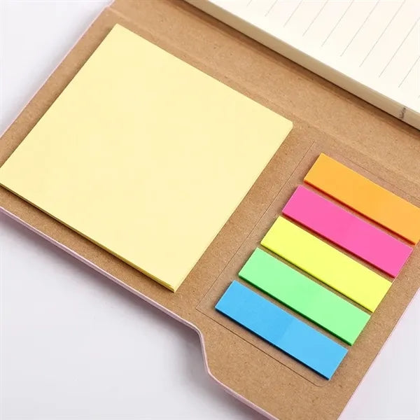 Woodgrain Notebook with Sticky Notes And Flags