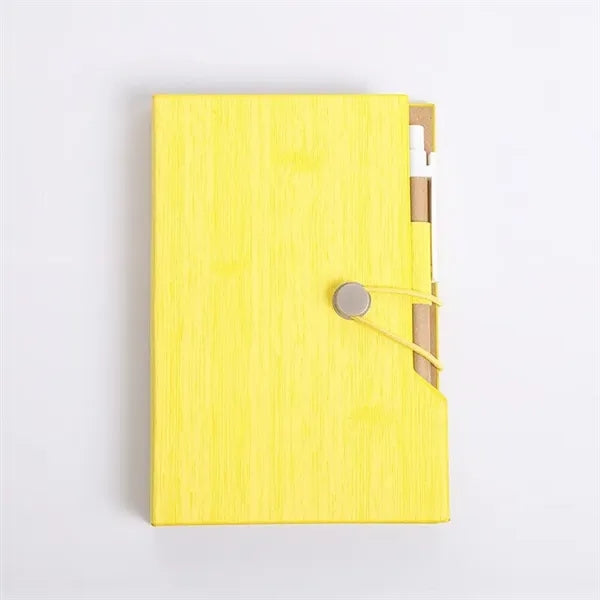 Woodgrain Notebook with Sticky Notes And Flags