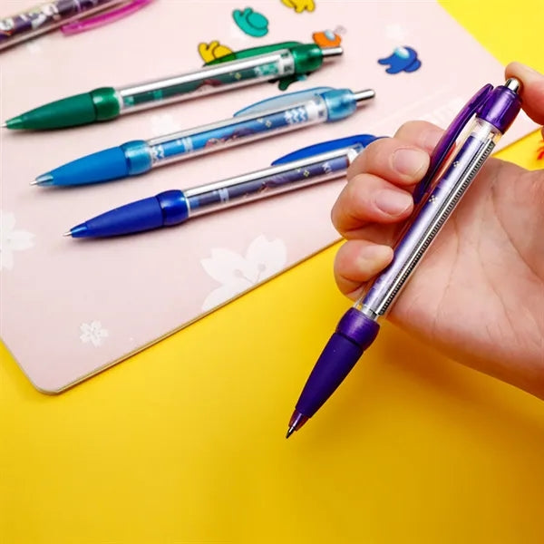 Adventising Plastic Push Ball Point Pen with Printed Paper R