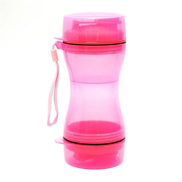 2 in 1 Pet Food Water Bottle With Bowl
