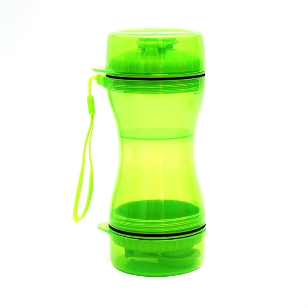 2 in 1 Pet Food Water Bottle With Bowl