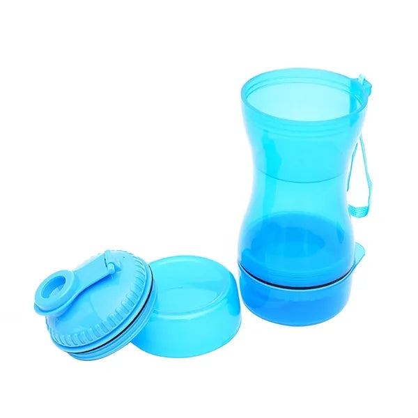 2 in 1 Pet Food Water Bottle With Bowl