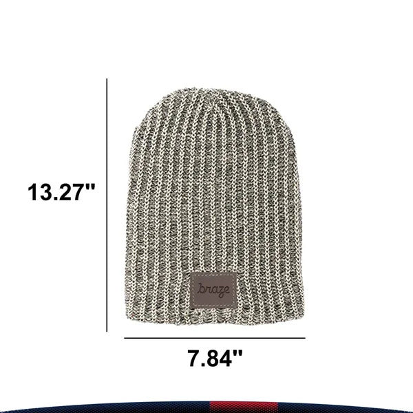 Cuddlowe Leather Patch Knit Beanie