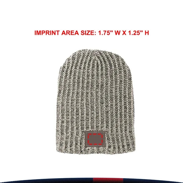 Cuddlowe Leather Patch Knit Beanie