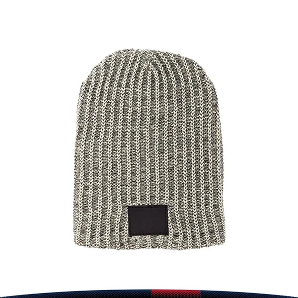 Cuddlowe Leather Patch Knit Beanie