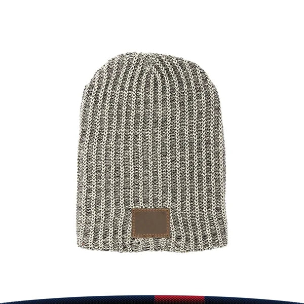 Cuddlowe Leather Patch Knit Beanie