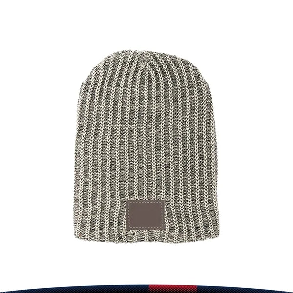 Cuddlowe Leather Patch Knit Beanie