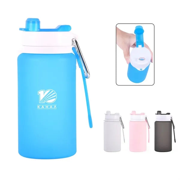 26Oz Folding Water Bottle With Carabiner