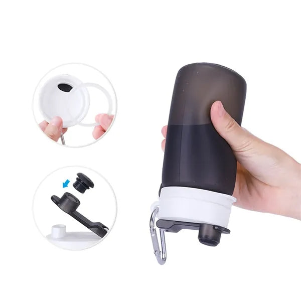 26Oz Folding Water Bottle With Carabiner