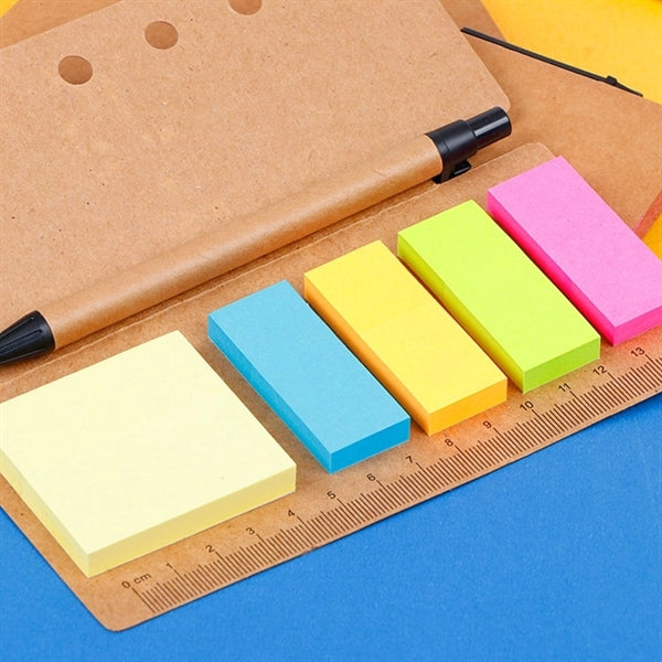 Sticky Notes Desk Set with Ball Pen And Ruler