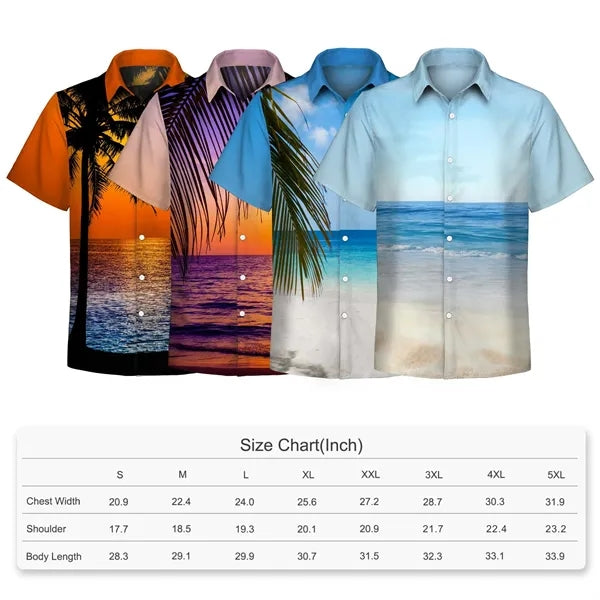 Men's Stretch Hawaiian Shirt - Custom Print