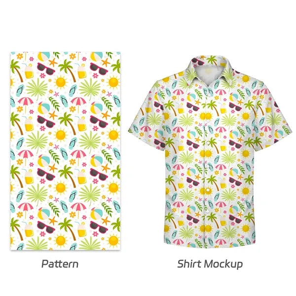 Men's Stretch Hawaiian Shirt - Custom Print