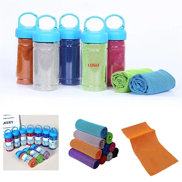 Breathable Chilly Towel with carry bottle for Sports