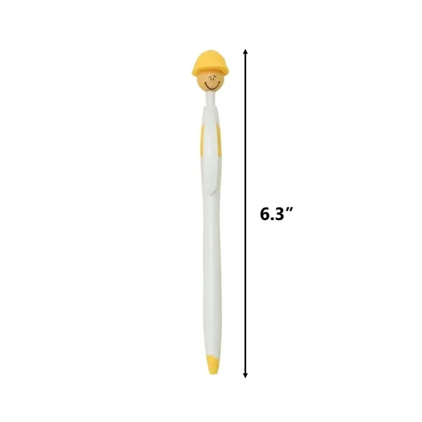 Smiley Face Safety Helmet Click Ballpoint Pens