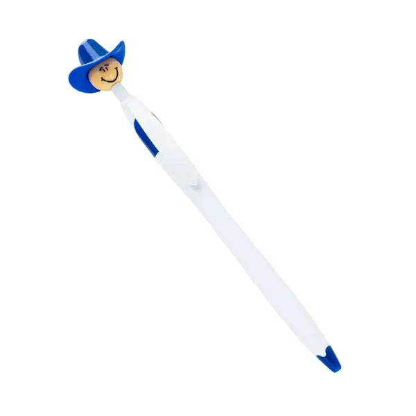 Click Ballpoint Pens with Cowboy Hat Smiley Face