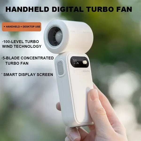 Rechargeable USB Turbine Fan with Digital LED Display