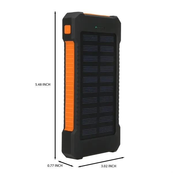 Solar Power Bank 8000mAh with LED & USB Ports
