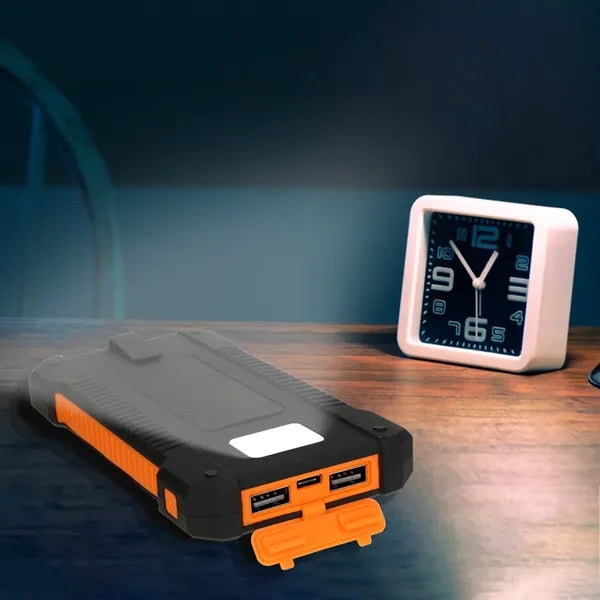 Solar Power Bank 8000mAh with LED & USB Ports
