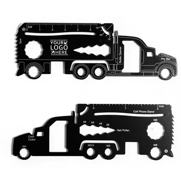 21-in-1 Truck Shaped Multitool Card Keychain
